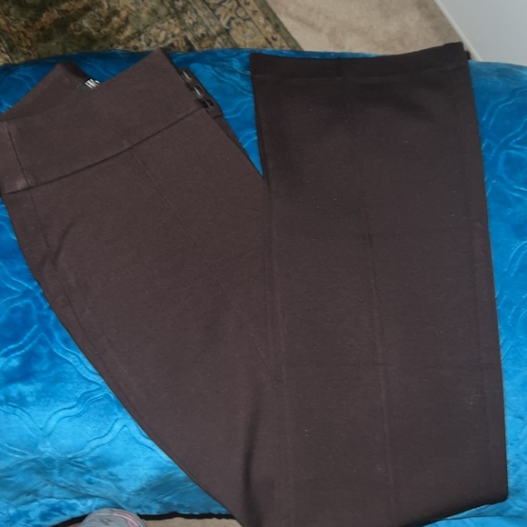 INC 0Petite Chocolate Brown Pants Front Seam Barely Bootcut - Picture 6 of 7